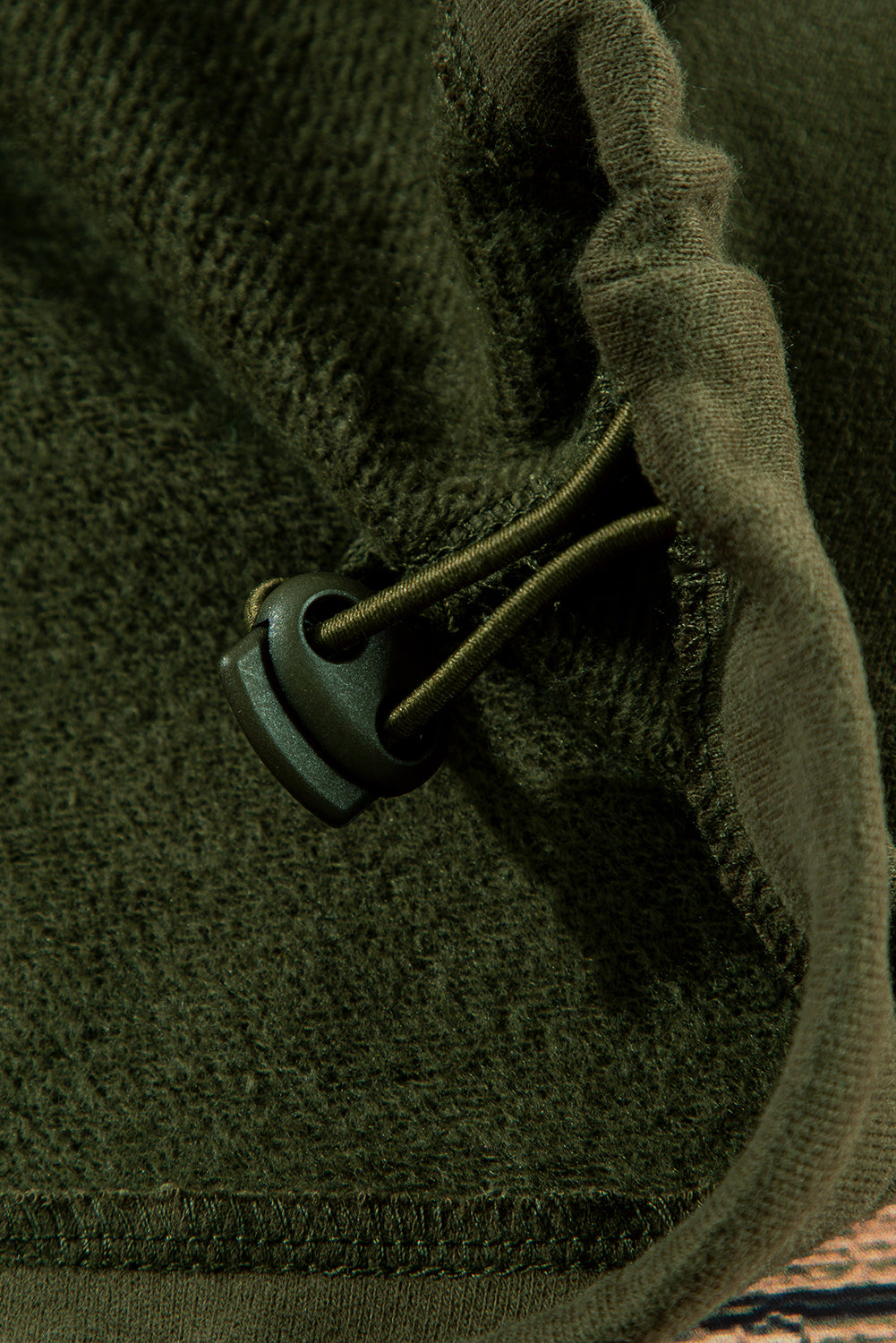 Moss Green Fleece Lined Half Zipper Kangaroo Pockets Loose Hoodie Sweatshirts & Hoodies JT's Designer Fashion