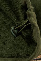 Moss Green Fleece Lined Half Zipper Kangaroo Pockets Loose Hoodie Sweatshirts & Hoodies JT's Designer Fashion