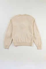 Parchment Floral Crochet Chunky Knit Sweater Sweaters JT's Designer Fashion