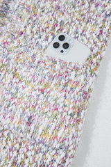 Yellow Multicolor Confetti Open Front Knit Cardigan Cardigans JT's Designer Fashion