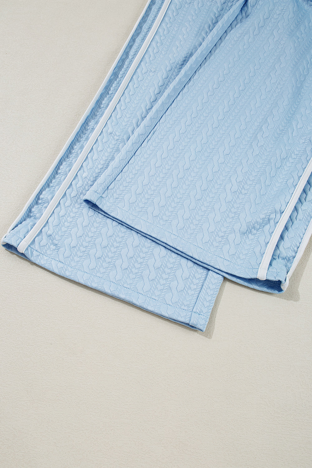 Beau Blue Textured Colorblock Edge Tank Top High Waist Pants Set Pant Sets JT's Designer Fashion