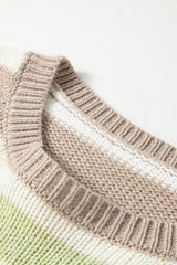 Multicolour Stripe Drop Shoulder Crew Neck Sweater Sweaters JT's Designer Fashion