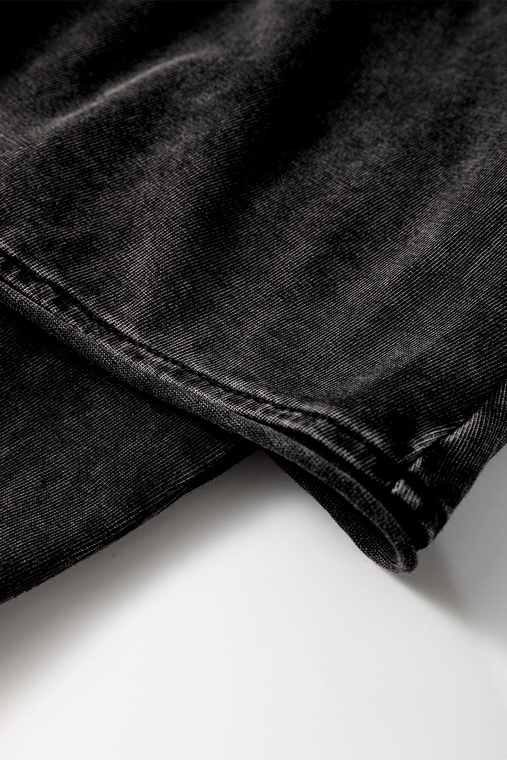 Black Mineral Wash French Terry High Waist Casual Shorts Casual Shorts JT's Designer Fashion