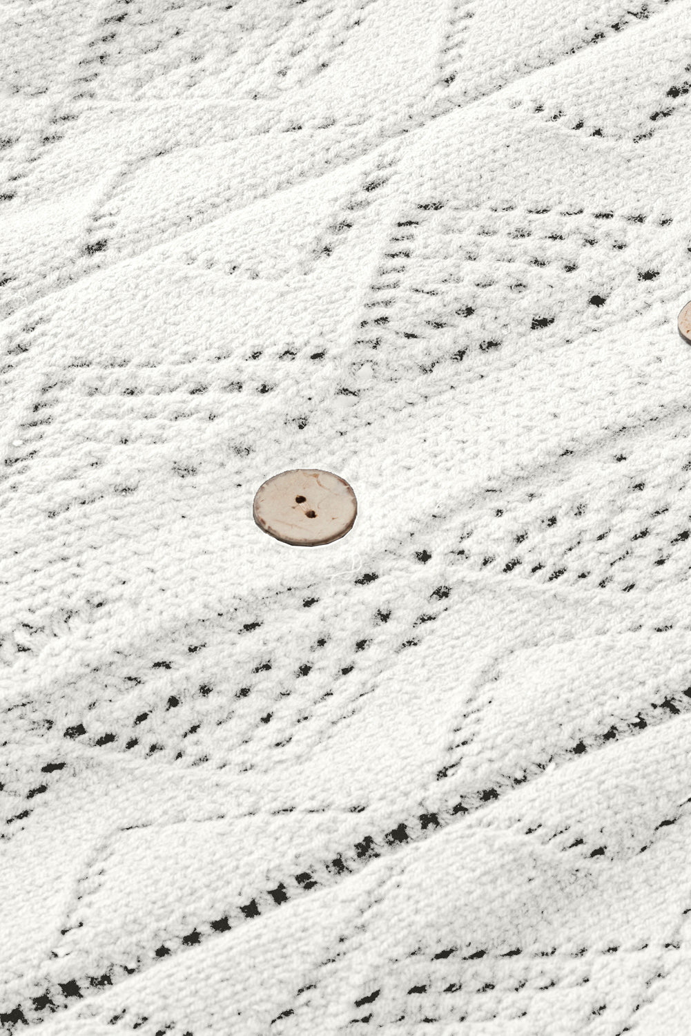 White Hollow-out Openwork Knit Cardigan Cardigans JT's Designer Fashion