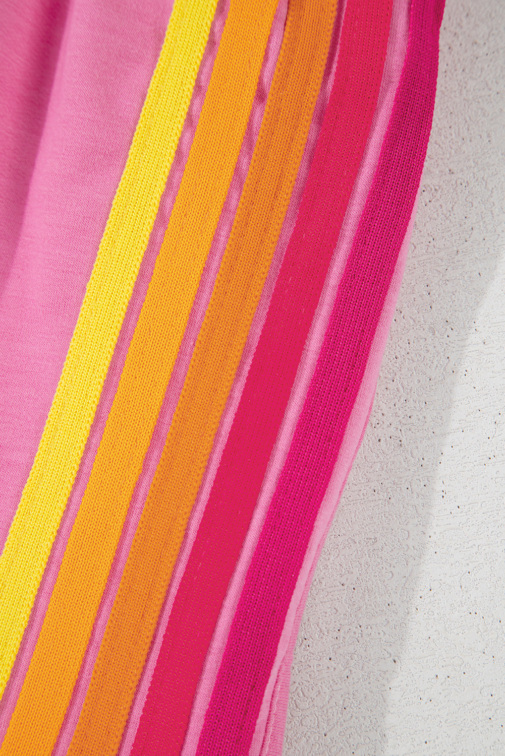 Bonbon Color Block Stripes Elastic High Waist Active Shorts Casual Shorts JT's Designer Fashion