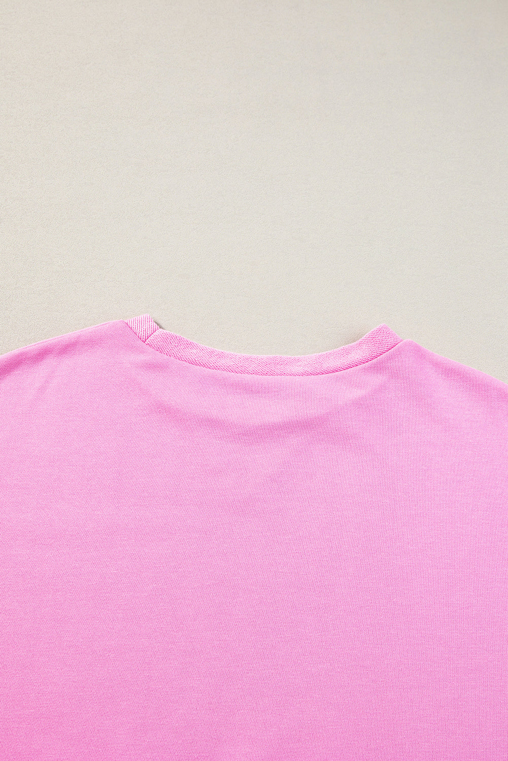 Pink Candy Colorblock French Terry Top Long Sleeve Tops JT's Designer Fashion
