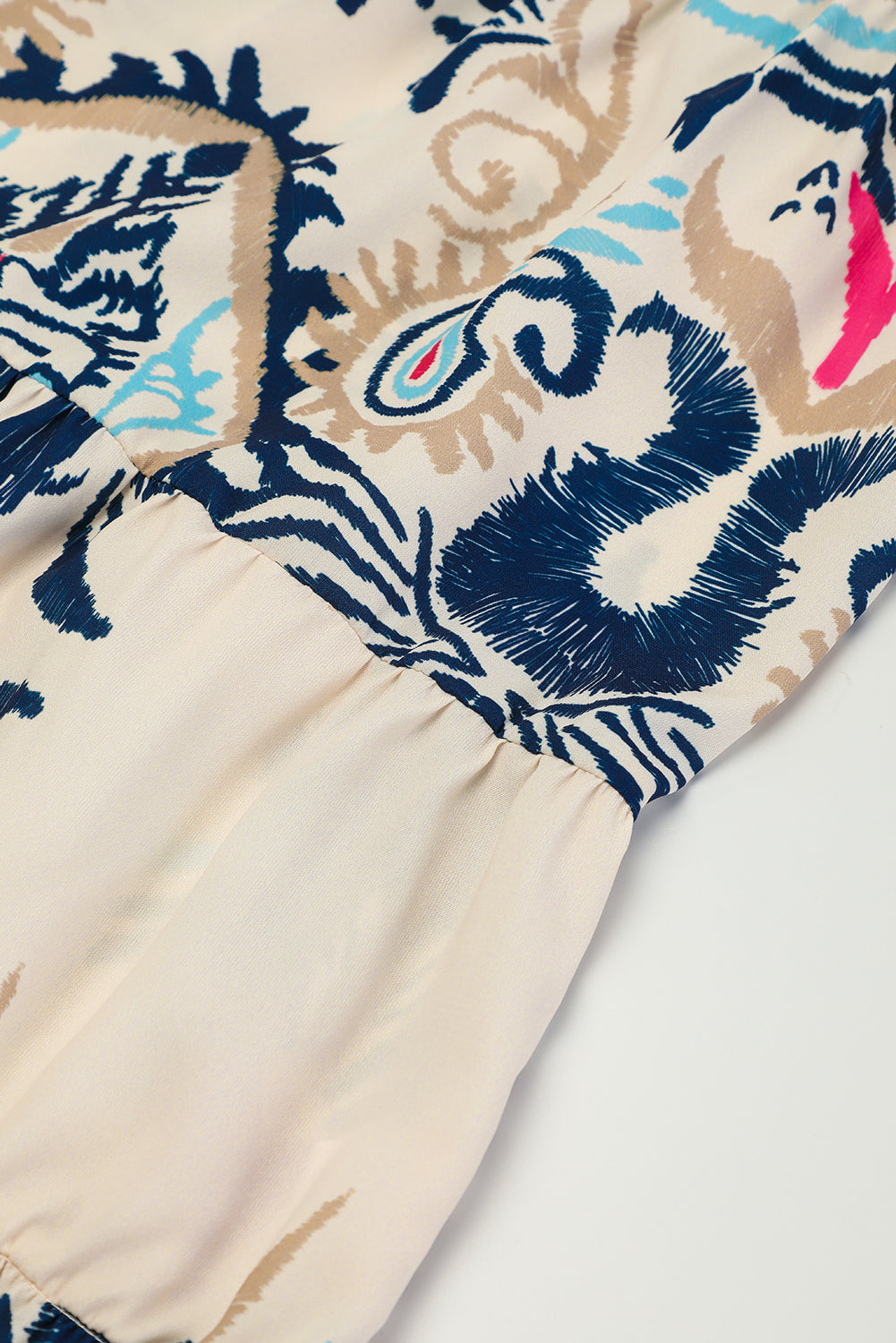 White Printed Tribal Bracelet Sleeve Buttoned Mini Dress Mini Dresses JT's Designer Fashion