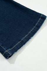 Real Teal High Rise Ripped Bell Bottom Jeans Jeans JT's Designer Fashion
