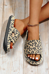 Black Print Thick Sole Slip On Slippers Slippers JT's Designer Fashion