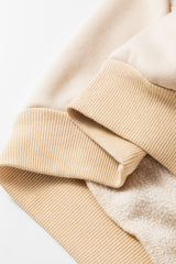 Oatmeal Contrast 2-tone Patchwork Raglan Sleeve Sweatshirt Sweatshirts & Hoodies JT's Designer Fashion