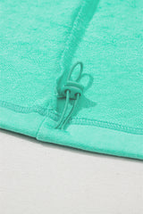 Aruba Blue Solid Kangaroo Pocket Half Zipper Oversized Hoodie Sweatshirts & Hoodies JT's Designer Fashion