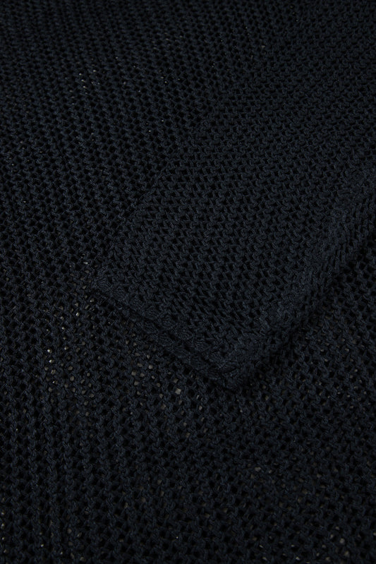 Black Crochet Hollow-out Jumper Top Sweater Sweaters JT's Designer Fashion