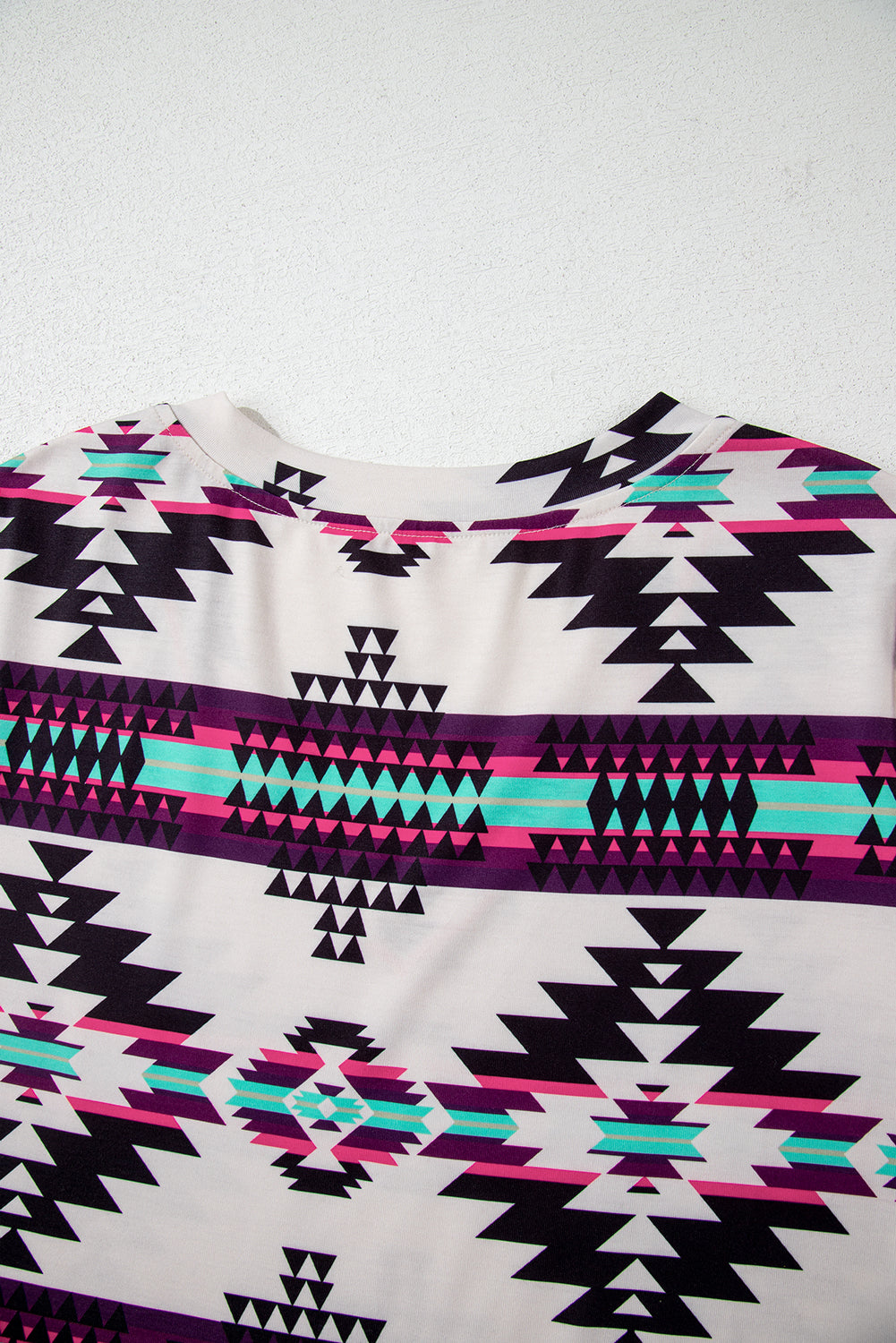 Beige Western Aztec Printed Long T-shirt Dress T Shirt Dresses JT's Designer Fashion
