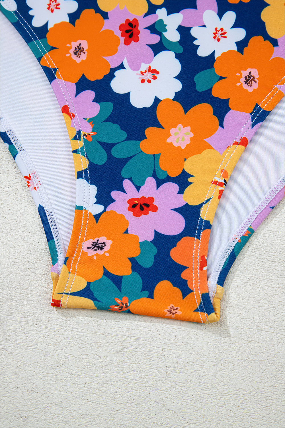 Green Floral Print Racerback Cutout High Waist 2pcs Bikini Bikinis JT's Designer Fashion