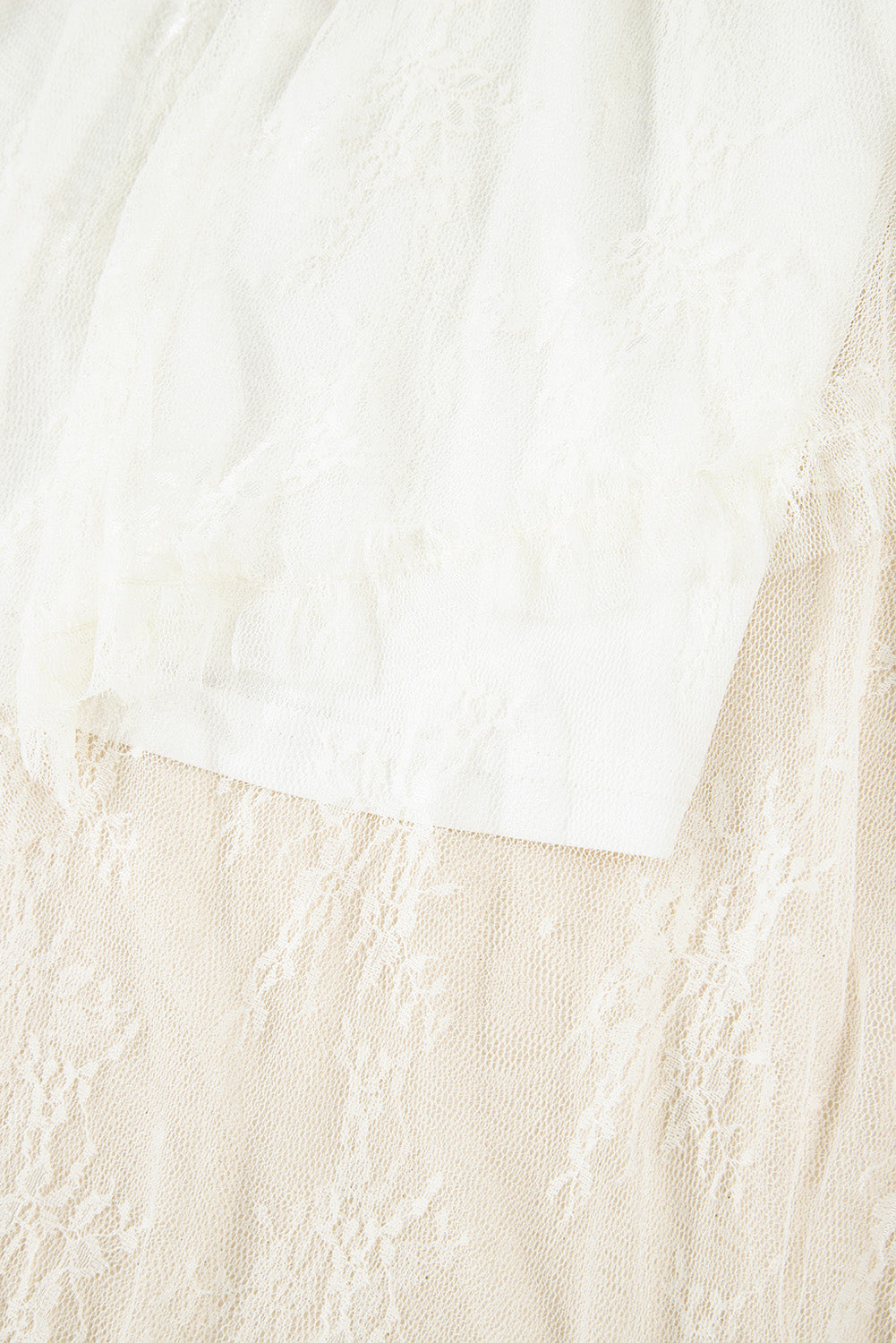 Beige Lace Cascading Tiered High Waist Maxi Skirt Skirts & Petticoat JT's Designer Fashion