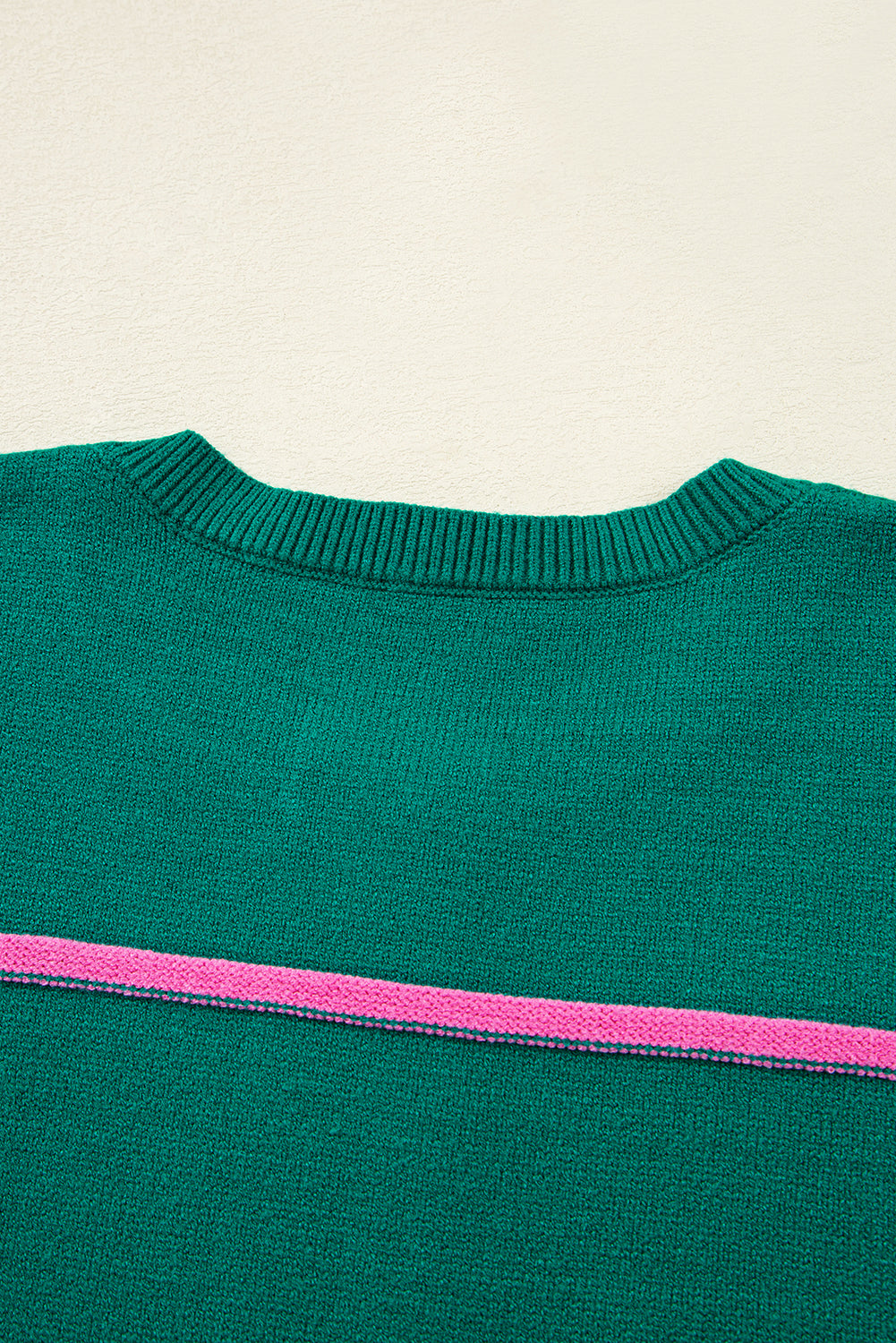 Green Stripe Half Buttons Drop Shoulder Oversized Sweater Sweaters JT's Designer Fashion