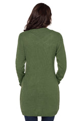 Green Front Pocket and Buttons Closure Cardigan Sweaters & Cardigans JT's Designer Fashion