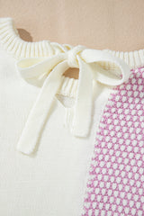 Bonbon Neutral Colorblock Tie Back Sweater Sweaters JT's Designer Fashion
