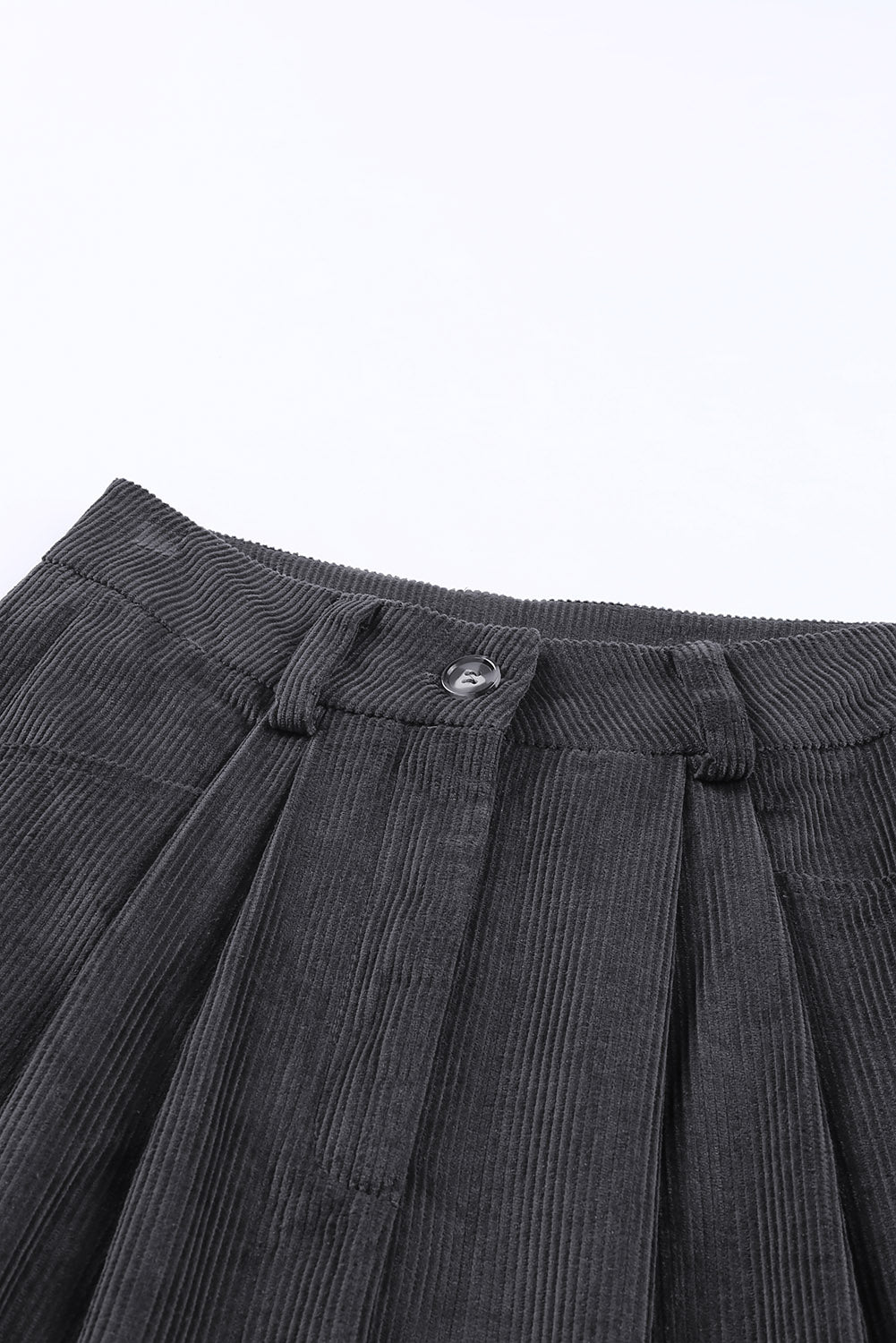 Gray Corduroy High Waist Straight Leg Pants Pants & Culotte JT's Designer Fashion