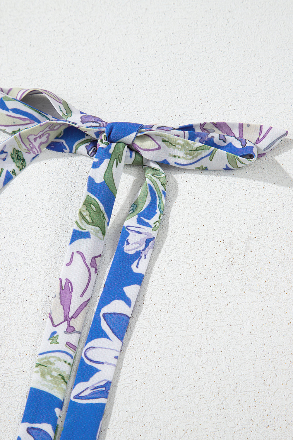 Sky Blue Floral Print Self-tie Straps Flowy Ruffle Long Dress Maxi Dresses JT's Designer Fashion