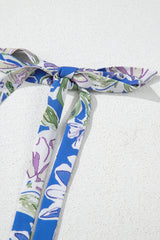 Sky Blue Floral Print Self-tie Straps Flowy Ruffle Long Dress Maxi Dresses JT's Designer Fashion