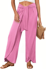 Bonbon Knotted Drop Waist Split Leg Relaxed Pants Pants & Culotte JT's Designer Fashion