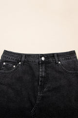 Carbon Grey Mineral Wash Ripped Raw Hem Denim Mini Skirt Skirts & Petticoat JT's Designer Fashion