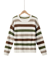 Stripe Crochet Hollow out Knit Sweater Sweaters & Cardigans JT's Designer Fashion