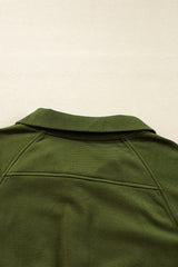 Moss Green Quarter Zip Stand Neck Kangaroo Pocket Sweatshirt Sweatshirts & Hoodies JT's Designer Fashion