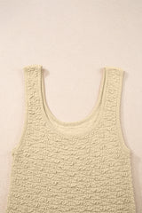 Apricot Textured U Neck Slim Fit Tank Top Sweaters & Cardigans JT's Designer Fashion