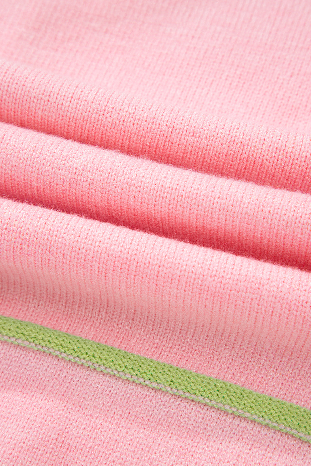 Pink Rainbow Stripes Drop Shoulder Baggy Henley Sweater Sweaters JT's Designer Fashion