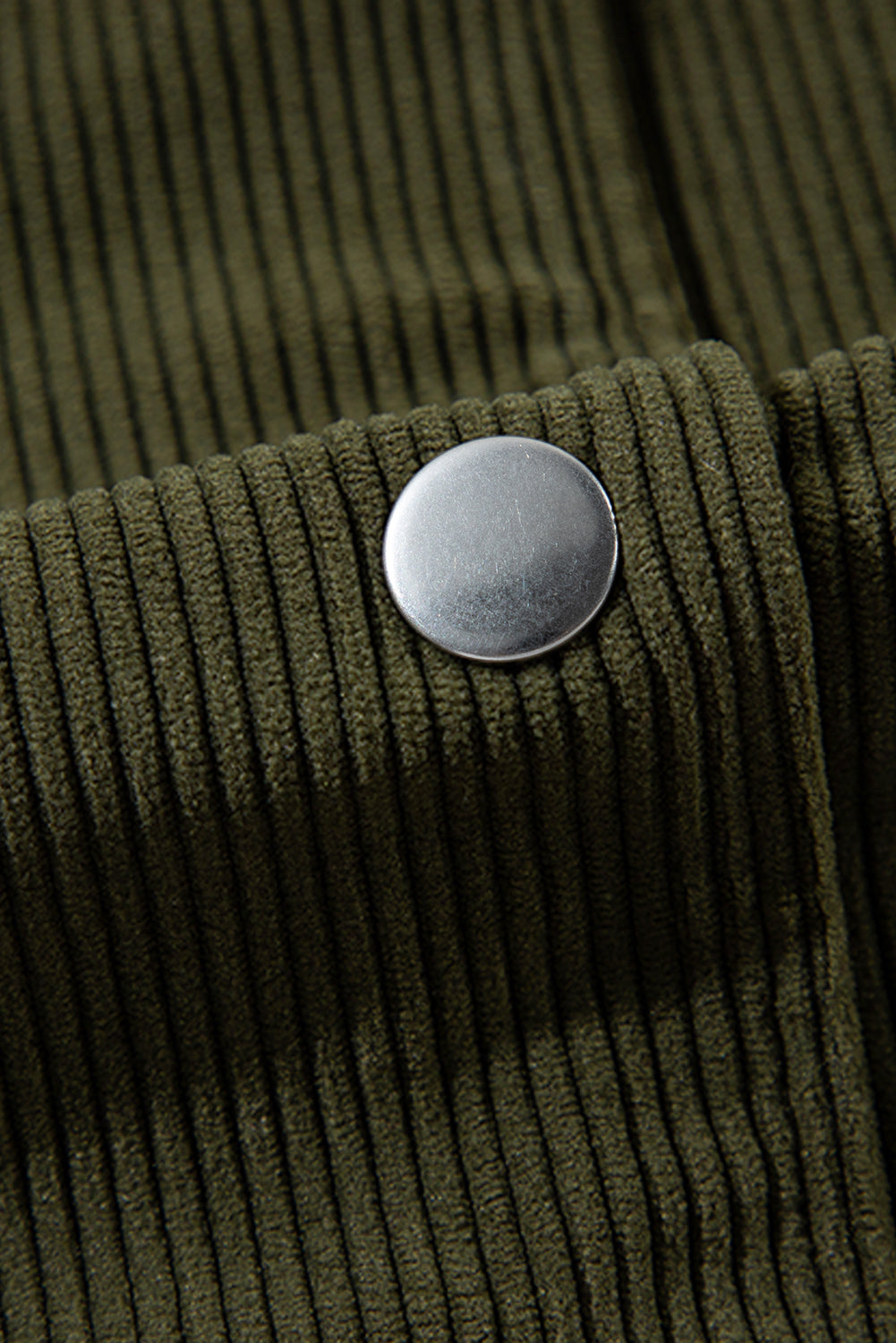 Mist Green Corduroy Fleece Patchwork Buttoned Bomber Jacket Jackets JT's Designer Fashion