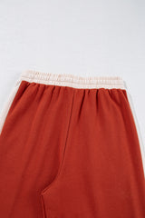 Flamingo Color Block Drawstring High Waist Wide Leg Pants Pants & Culotte JT's Designer Fashion