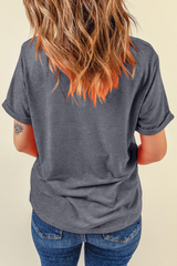 Gray FOREVER CHASING SUNSETS Graphic Summer T Shirt Graphic Tees JT's Designer Fashion
