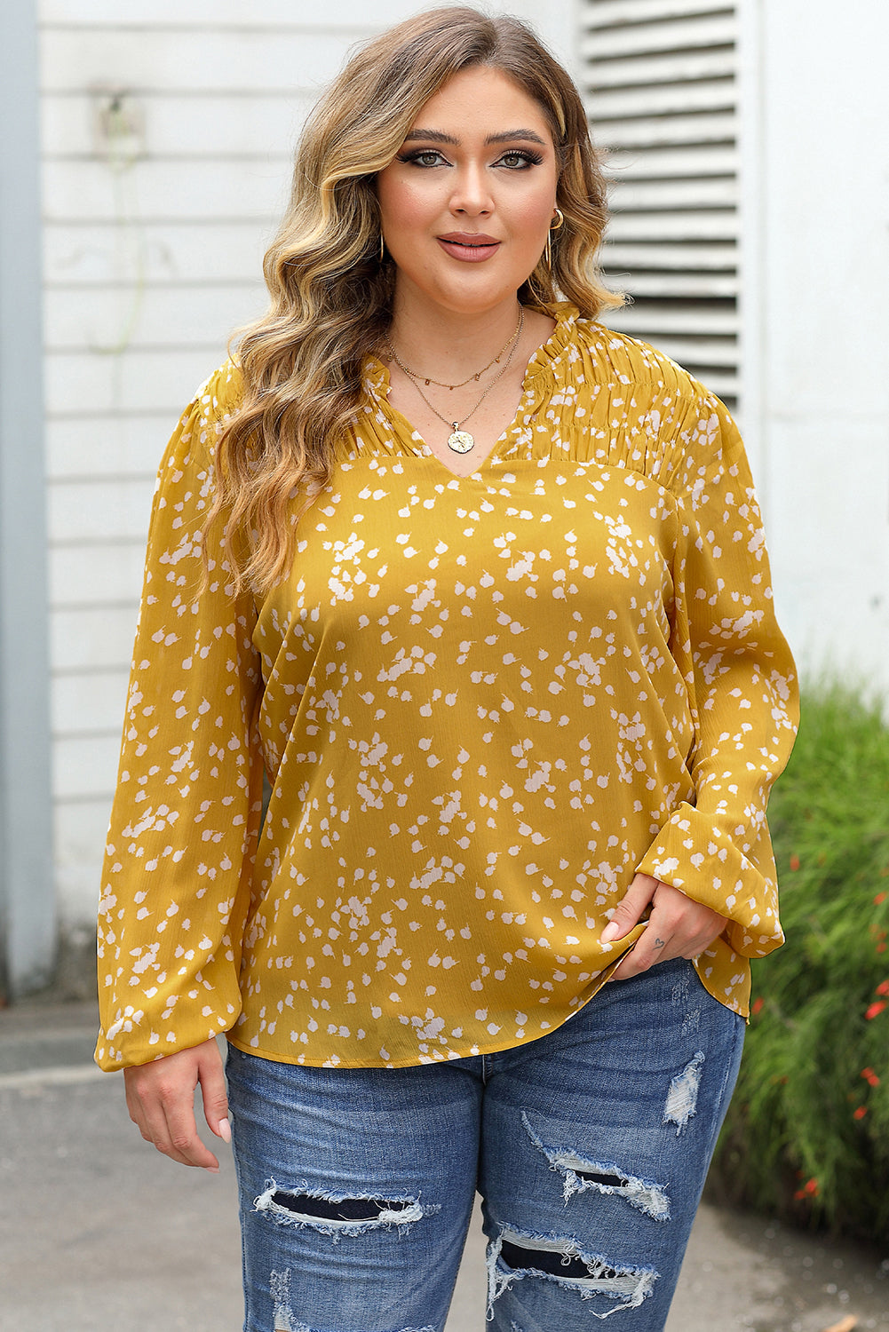 Yellow top Plus Size JT's Designer Fashion