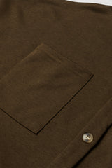 Dark Brown Button Up Contrast Knitted Sleeves Hooded Jacket Jackets JT's Designer Fashion
