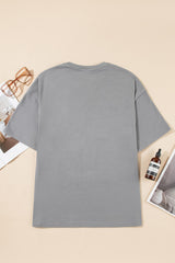 Medium Grey Stars Leopard Graphic Distressed Tee Graphic Tees JT's Designer Fashion