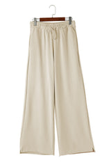 Apricot Loop Drawstring Casual Wide Leg Pants Pants & Culotte JT's Designer Fashion