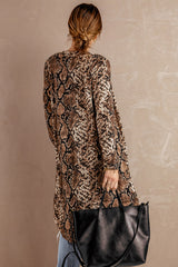 Snake Print Long Cardigan Sweaters & Cardigans JT's Designer Fashion