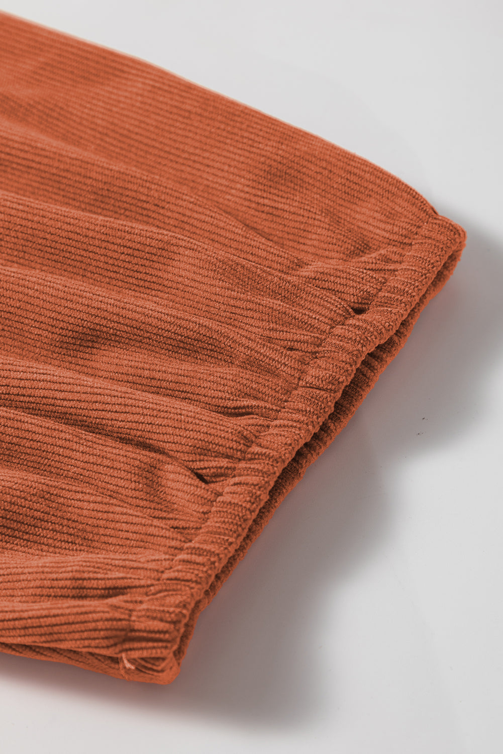 Cinnamon Bracelet Sleeve Split Neck Scallop Detail Pleated Corduroy Mini Dress Mini Dresses JT's Designer Fashion