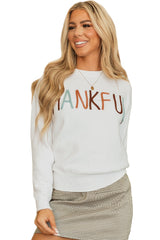 White Thankful Ivory Embroidered Sweater Sweaters JT's Designer Fashion