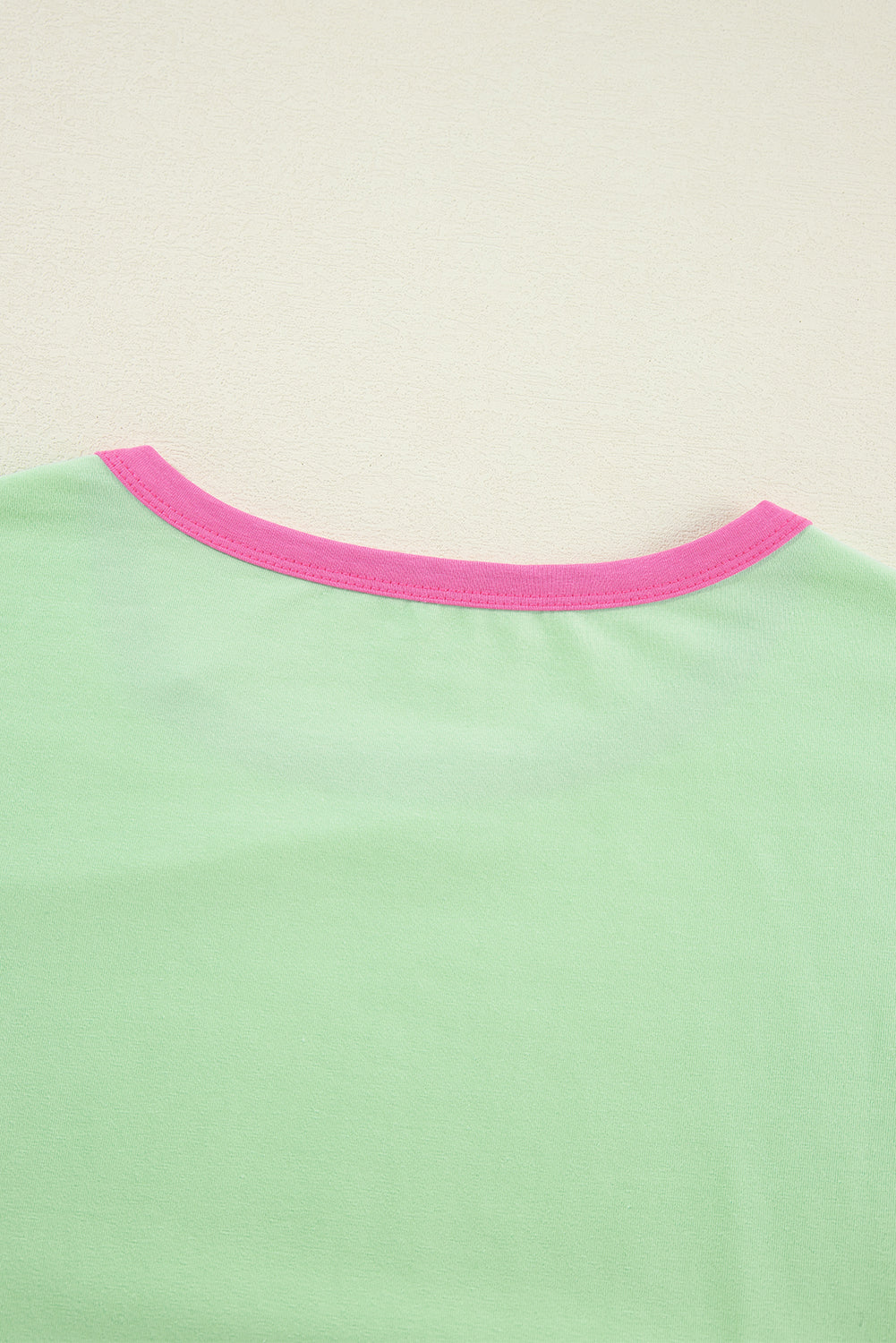 Green Colorblock Patchwork Long Sleeve Loose Top Long Sleeve Tops JT's Designer Fashion