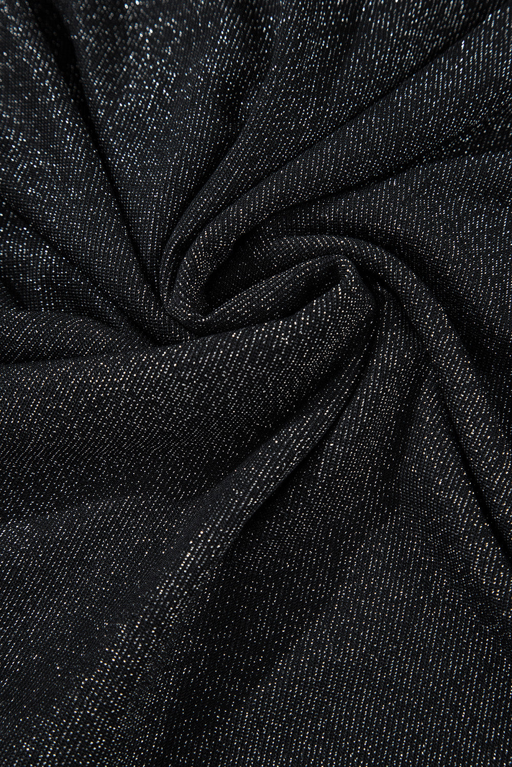 Black Metallic Bowknot Open Back V Neck Top Long Sleeve Tops JT's Designer Fashion