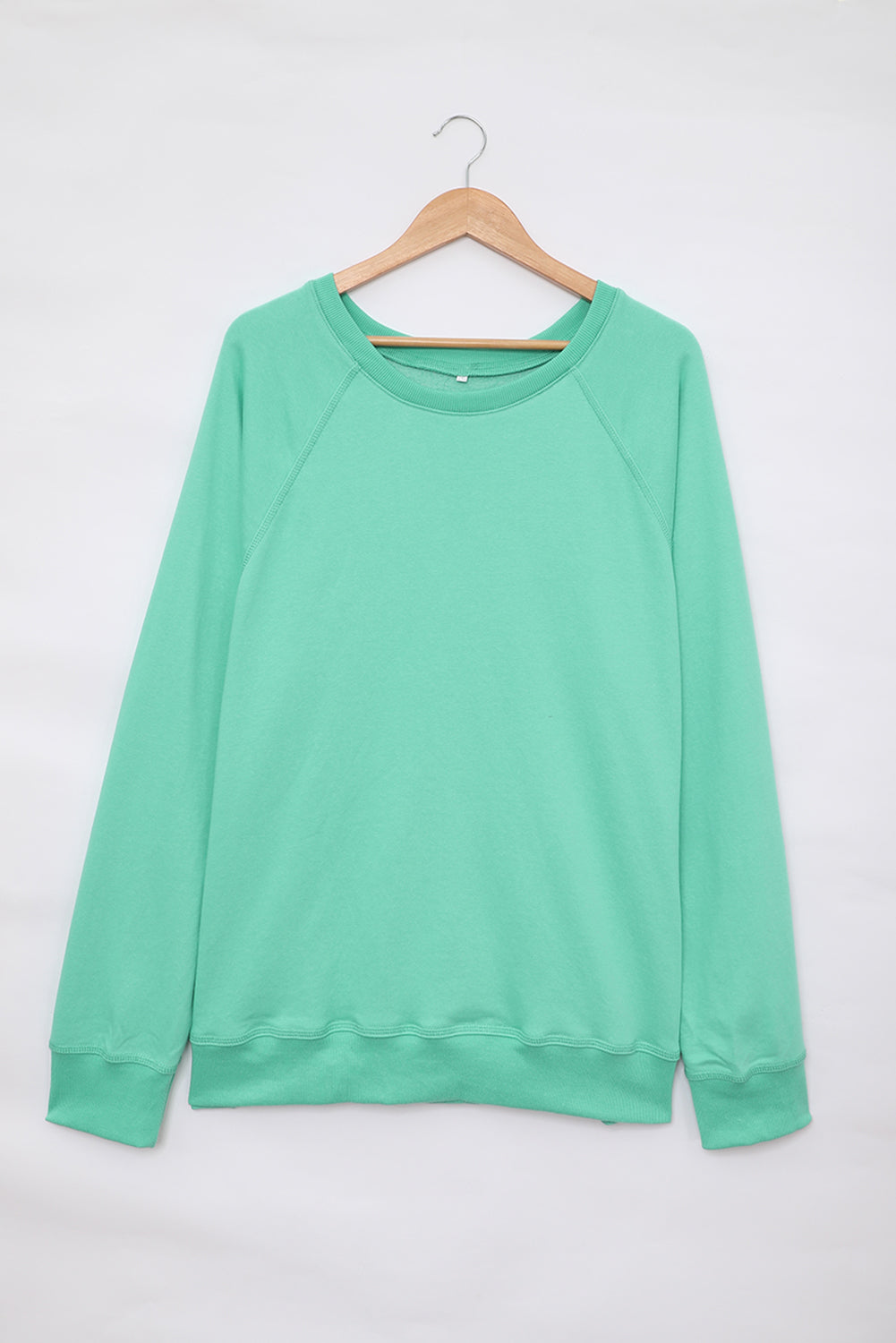 Green French Terry Cotton Blend Pullover Sweatshirt Sweatshirts & Hoodies JT's Designer Fashion