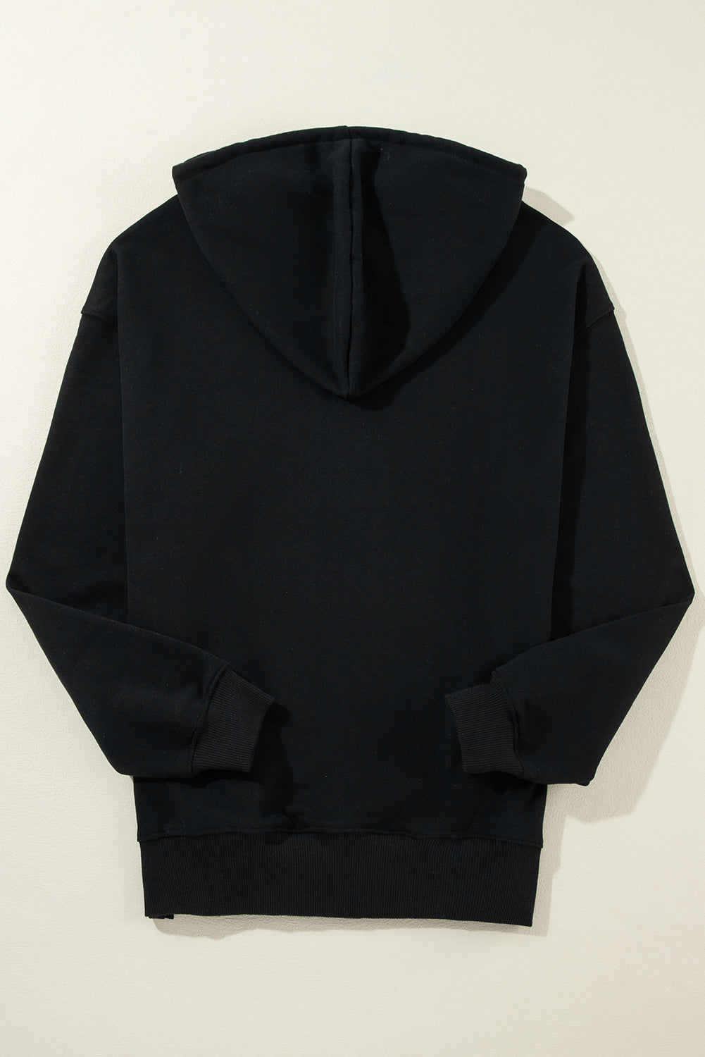 Black Fleece Lined Kangaroo Pocket Drawstring Chunky Hoodie Sweatshirts & Hoodies JT's Designer Fashion