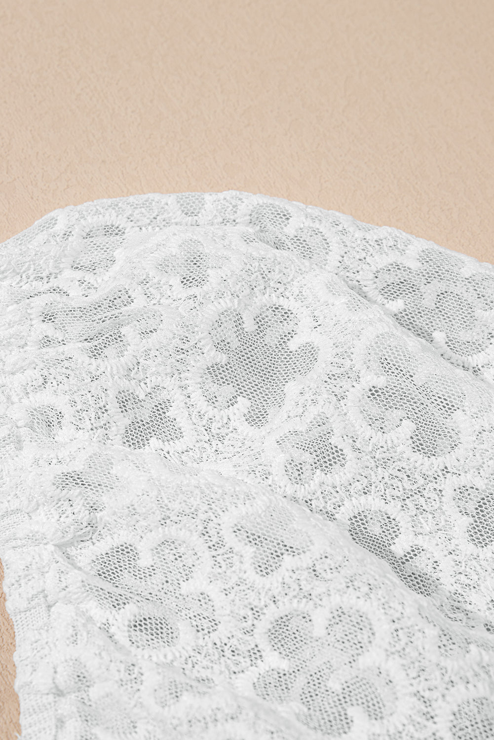 White Floral Lace Puff Sleeve Empire Waist Mini Dress Mini Dresses JT's Designer Fashion