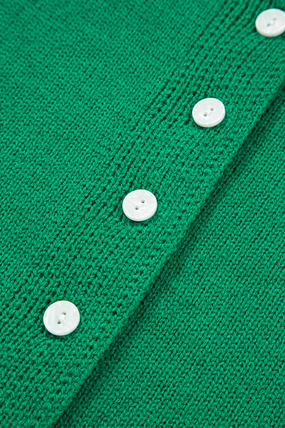 Bright Green Solid Color Knit Button Drop Shoulder Sweater Cardigan Cardigans JT's Designer Fashion