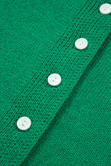 Bright Green Solid Color Knit Button Drop Shoulder Sweater Cardigan Cardigans JT's Designer Fashion