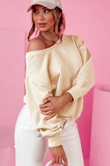 Apricot Bowknot Dewback Round Neck Sweatshirt Sweatshirts & Hoodies JT's Designer Fashion