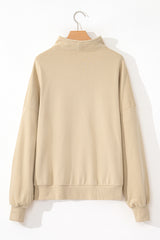 Smoke Gray Zip-up Stand Neck Kangaroo Pocket Sweatshirt Sweatshirts & Hoodies JT's Designer Fashion